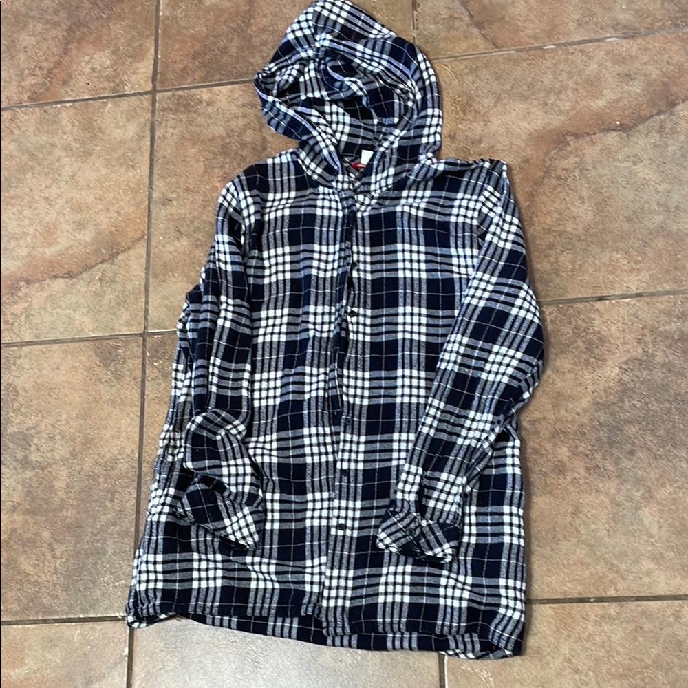 UNIONBAY Women's Plaid Button Down Shirt - Black and White